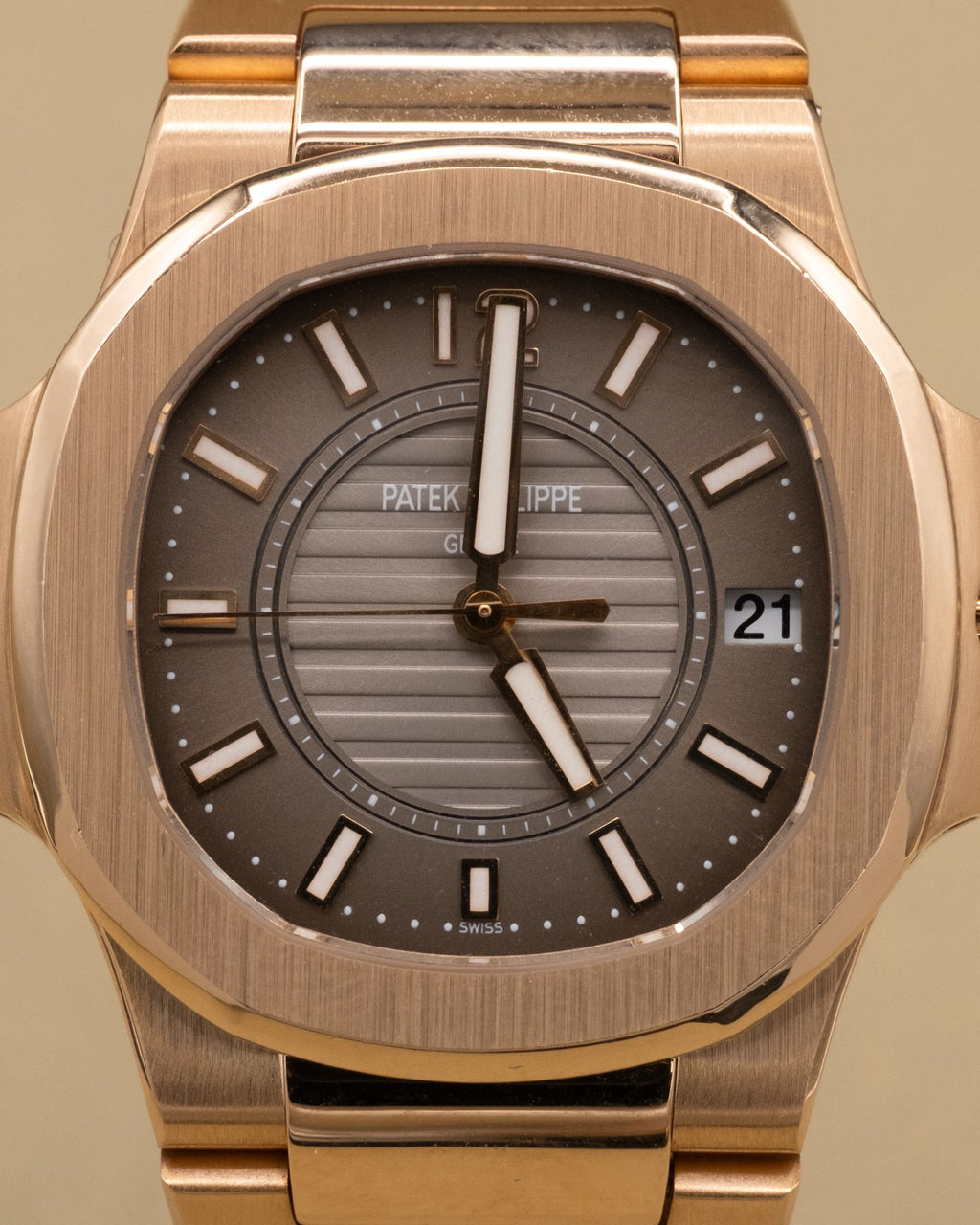 Patek Phillippe Nautilus Smoke Brown Dial on Rose Gold 7011/1R-010 Papers 2009