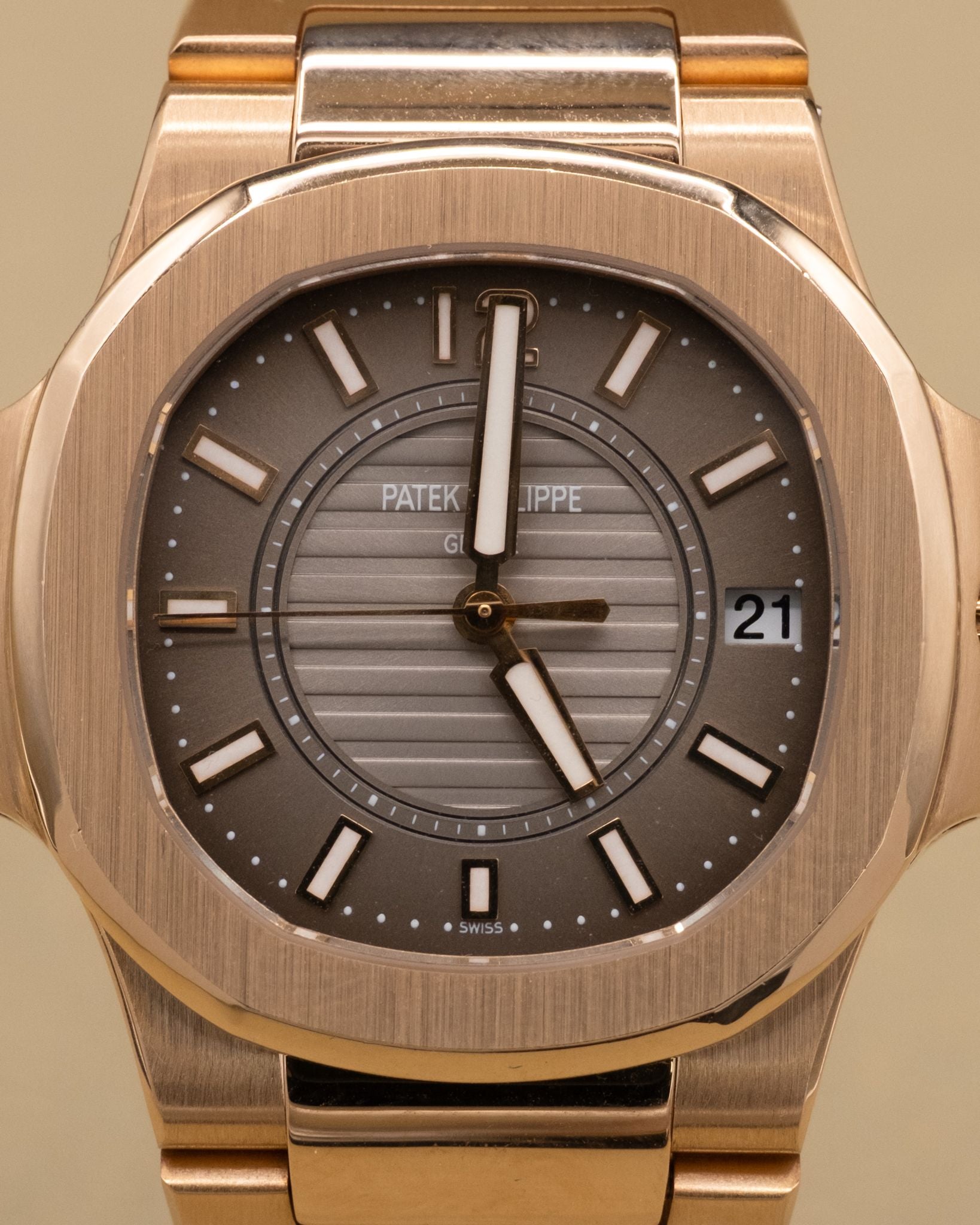 Patek Phillippe Nautilus Smoke Brown Dial on Rose Gold 7011/1R-010 Papers 2009