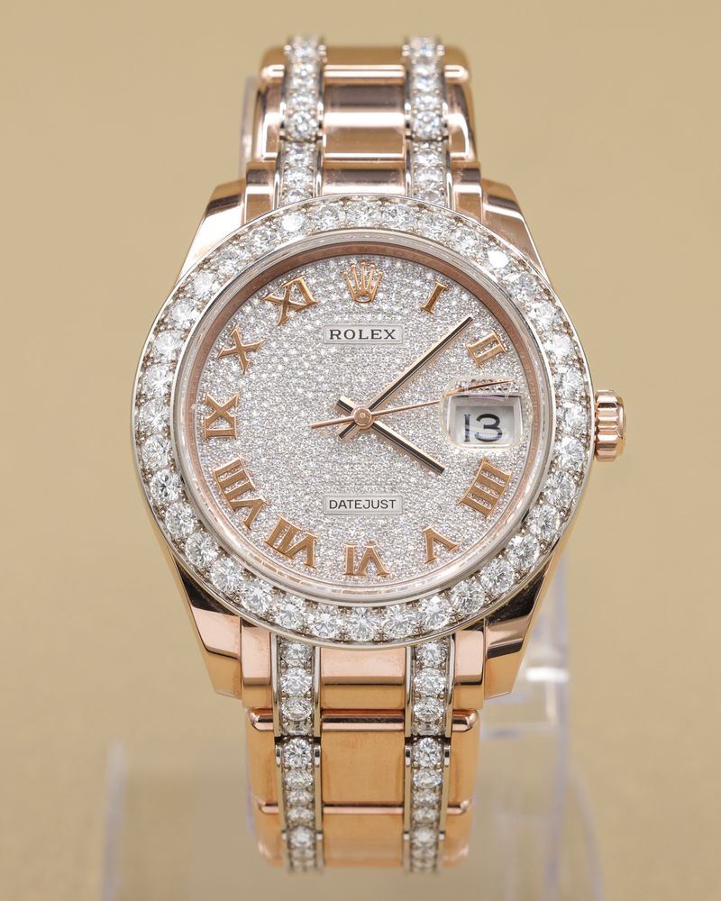 Rolex Datejust Pearlmaster 39 Diamond Paved Roman Dial on Pearlmaster 86285 Complete 2018