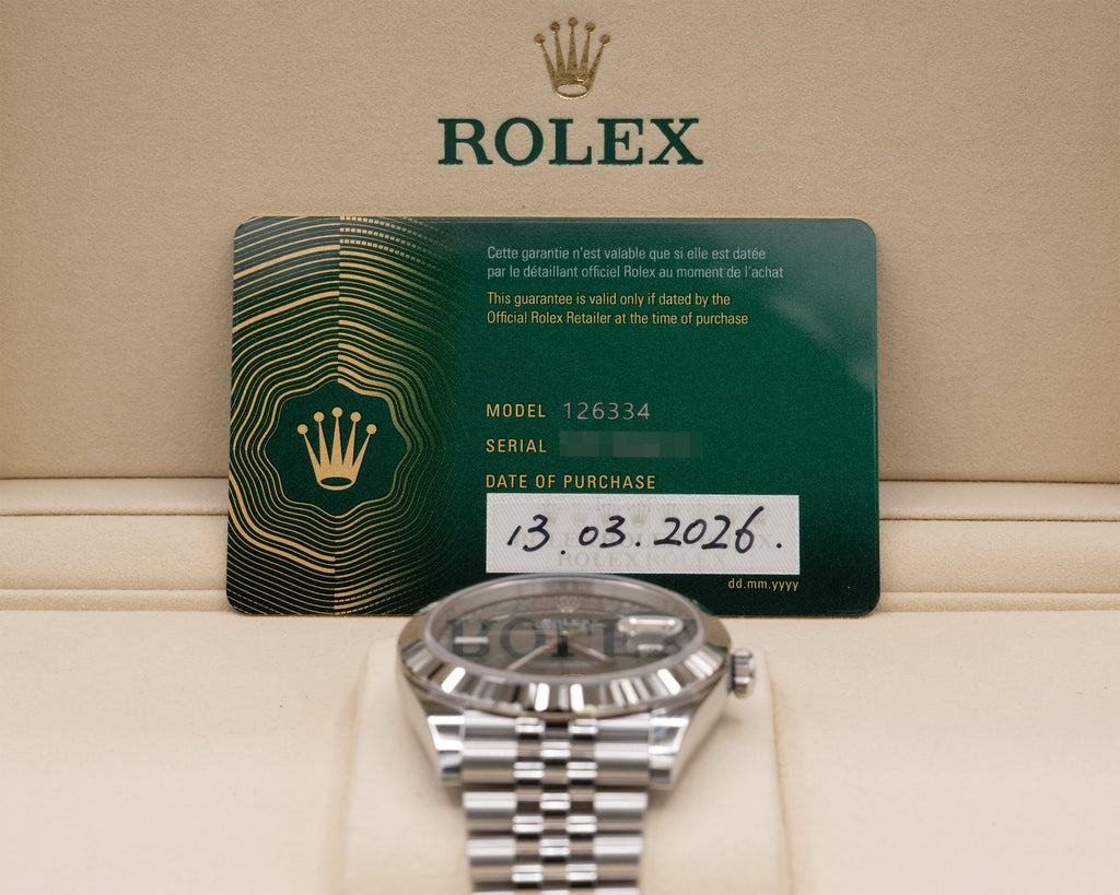 Rolex Datejust 41 Slate Green Roman Dial on Jubilee 126334 Complete 2026