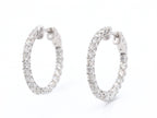 14KT White Gold Round Natural Diamond Hoops 2.06ctw E-206HOOP