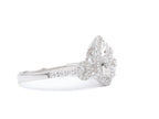 Pear Shape Invisible Set Diamond 18KT White Gold Ring 0.67ct R-67INV