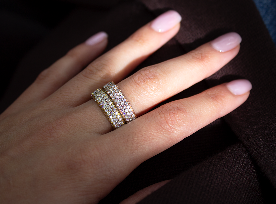 Round Natural Diamond 18KT Two-Tone Gold Eternity Band 2.18ct R-61217