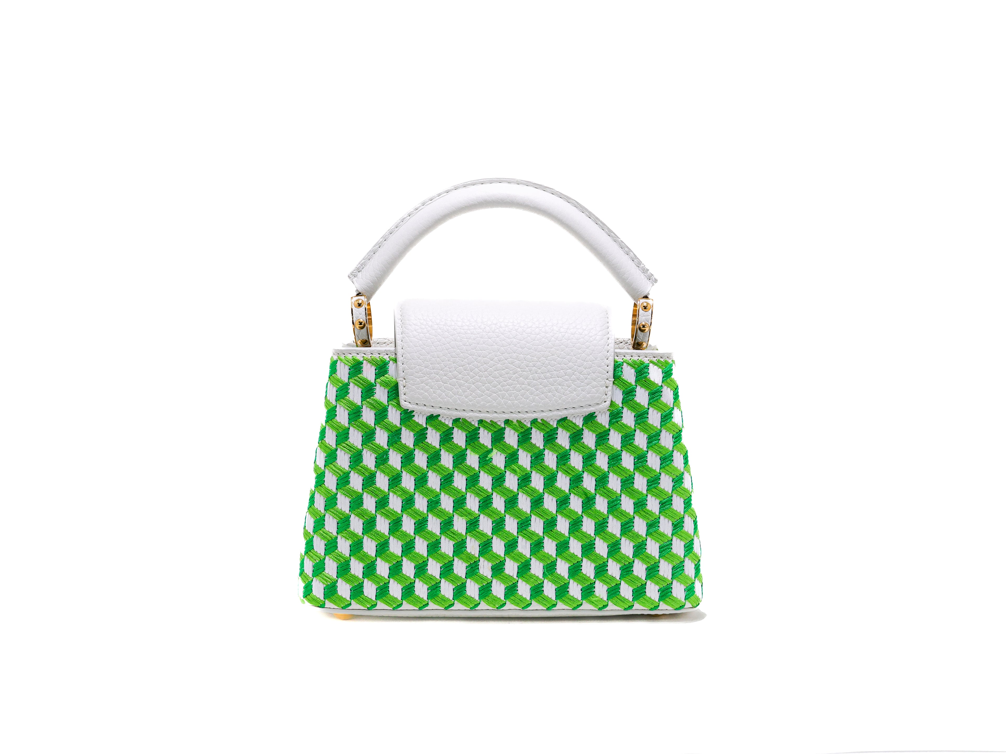 Louis Vuitton Taurillon Braided Capucines Mini in Vert Green