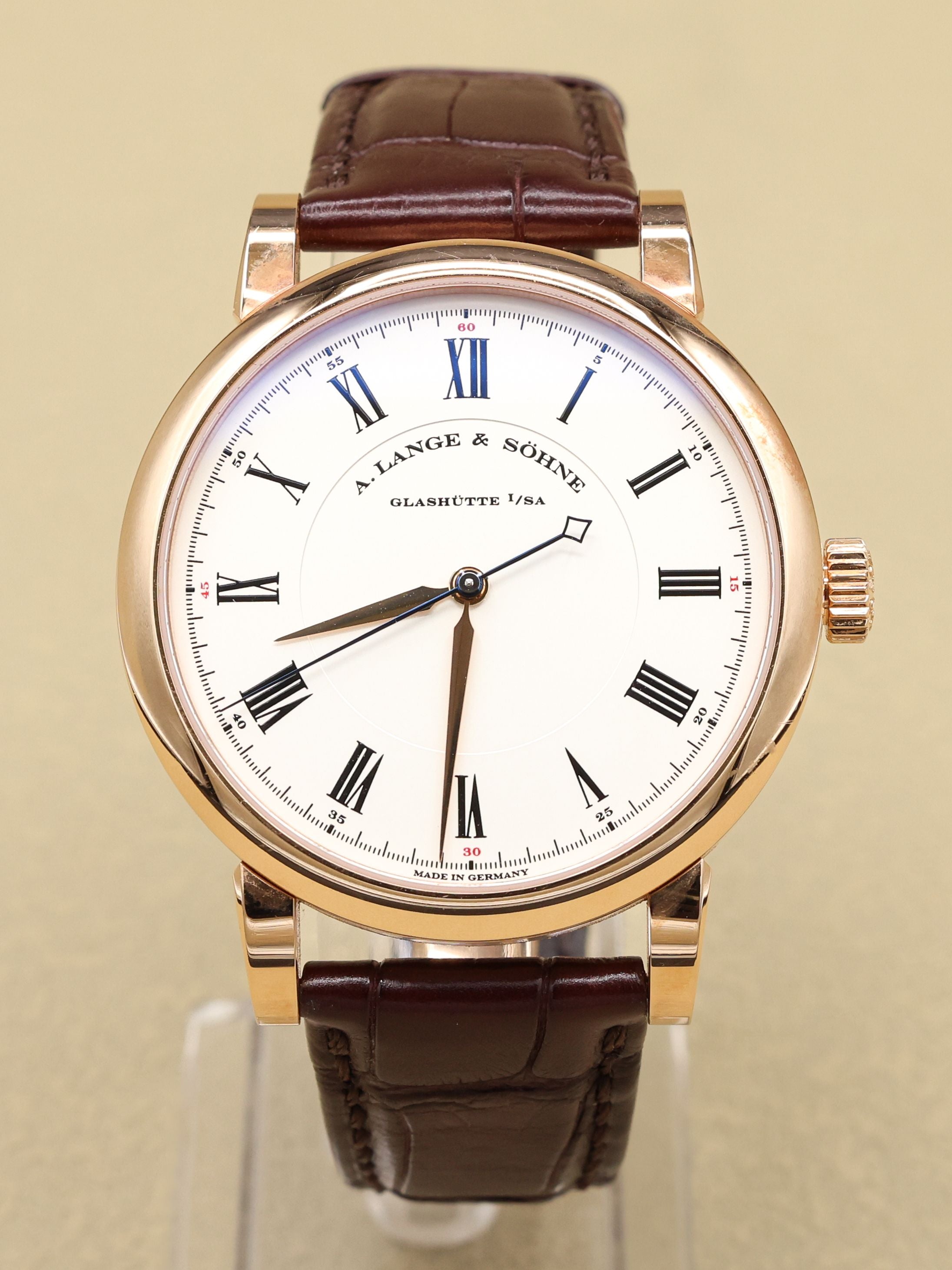 A. Lange & Sohne Richard Lange Silver Dial on Leather Strap 232.032/LSLS2324AD Complete 2018