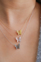 14K Yellow Gold Large Yellow Butterfly Diamond Pendant 2.5ct JS041320
