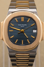 Patek Philippe Nautilus Blue Dial on Two tone 3800/001 Papers 1994