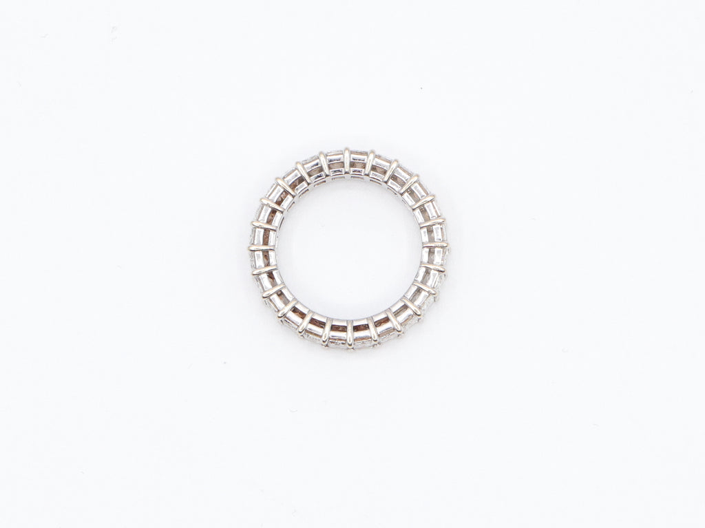 Emerald Cut Natural Diamond 18KT White Gold Eternity Band 4.8ct R-480EM