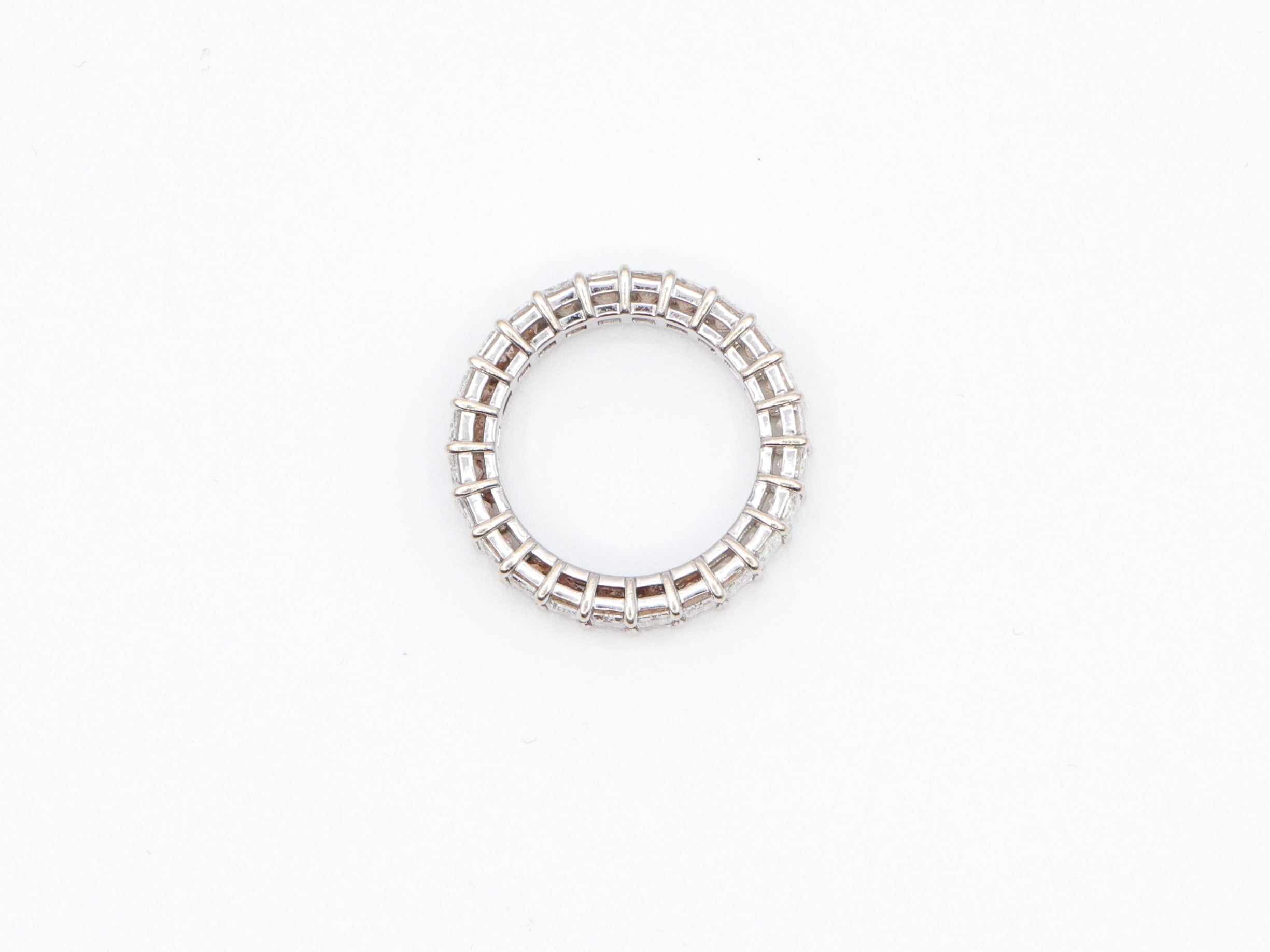 Emerald Cut Natural Diamond 18KT White Gold Eternity Band 4.8ct R-480EM
