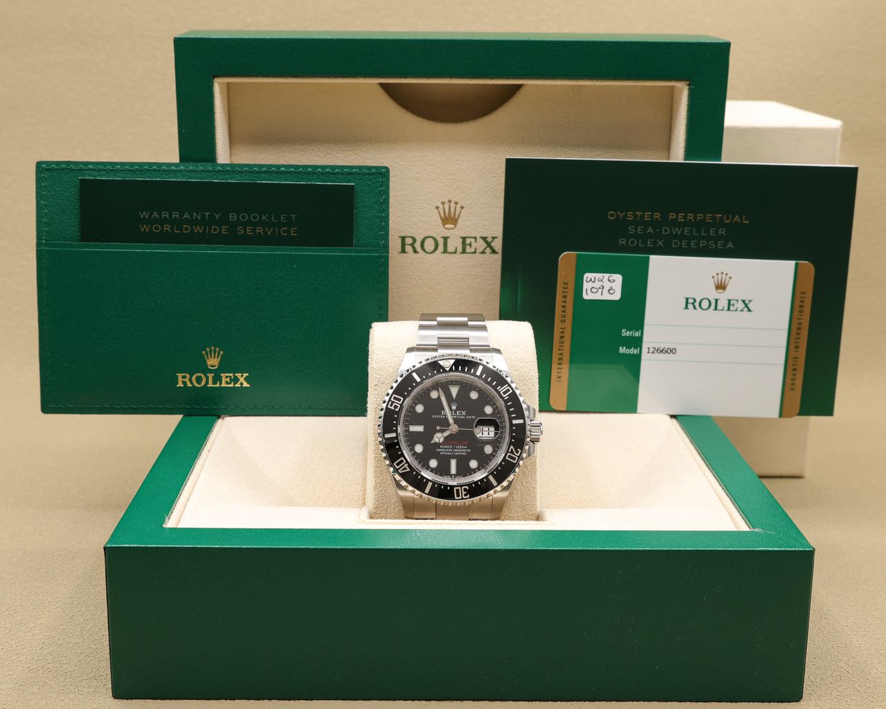 Rolex Sea-Dweller 43 Black Dial on Oyster 126600 Complete 2019