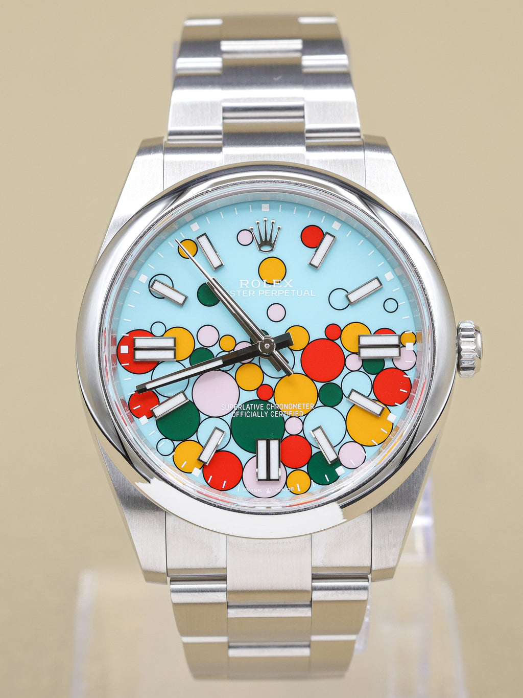 Rolex Oyster Perpetual 41 Celebration Turquoise Blue Celebration Dial on Oyster 124300 Complete 2023