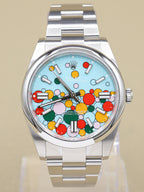 Rolex Oyster Perpetual 41 Celebration Turquoise Blue Celebration Dial on Oyster 124300 Complete 2023