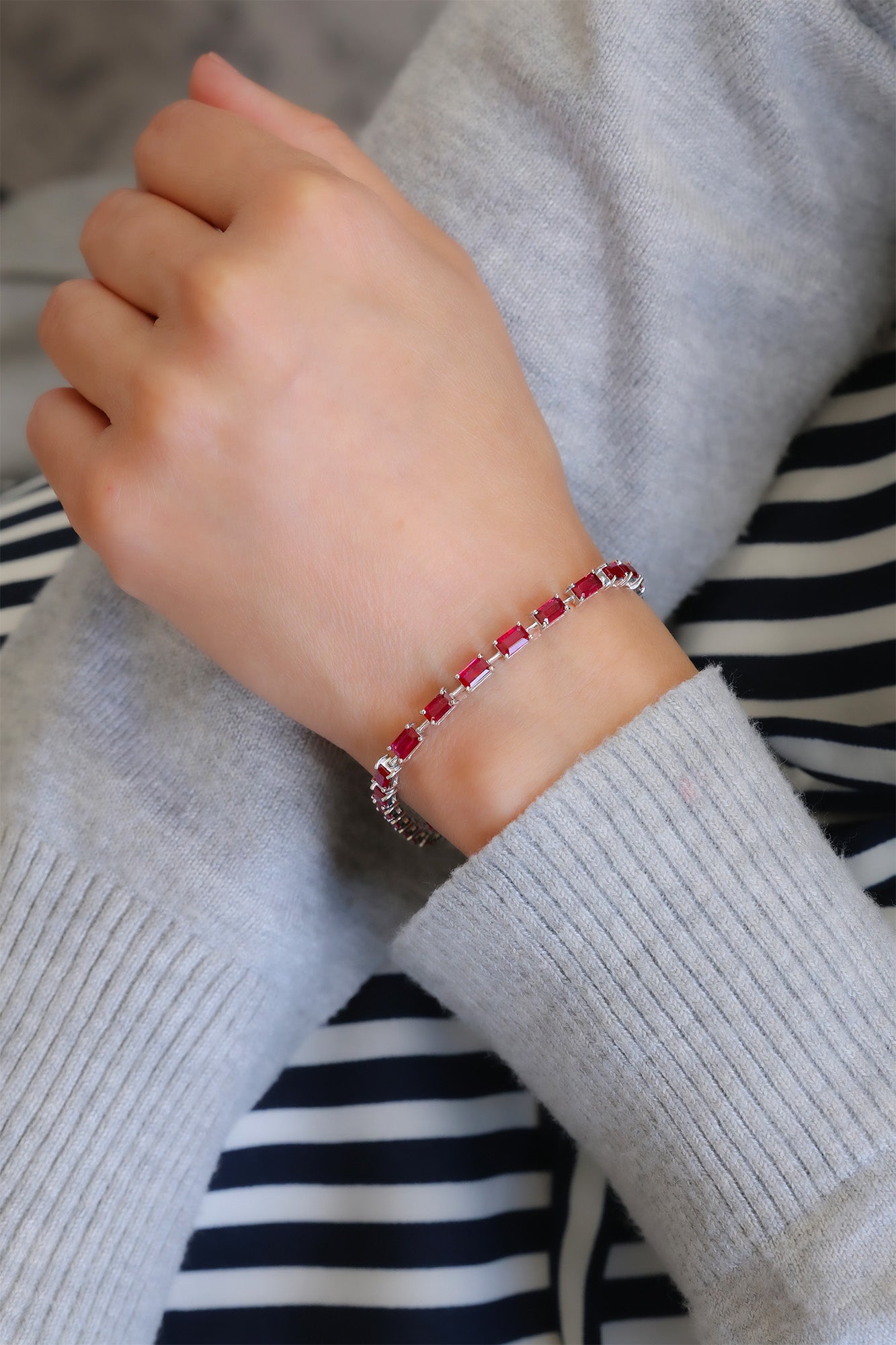 Johann Paul Ruby Tennis Bracelet, 6.82ct B-7636RUBY