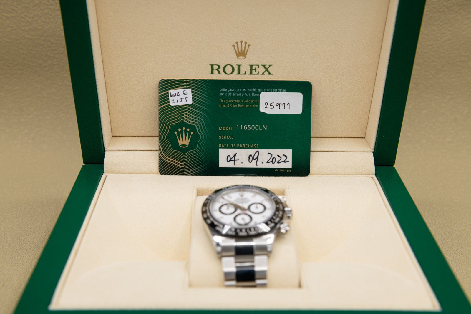 Rolex Daytona "Panda" White Dial on Oyster 116500LN Complete 2022