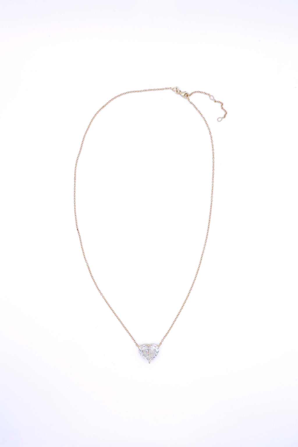 14K Yellow Gold Heart Natural Diamond Solitaire Pendant 2.2ct P-603HS