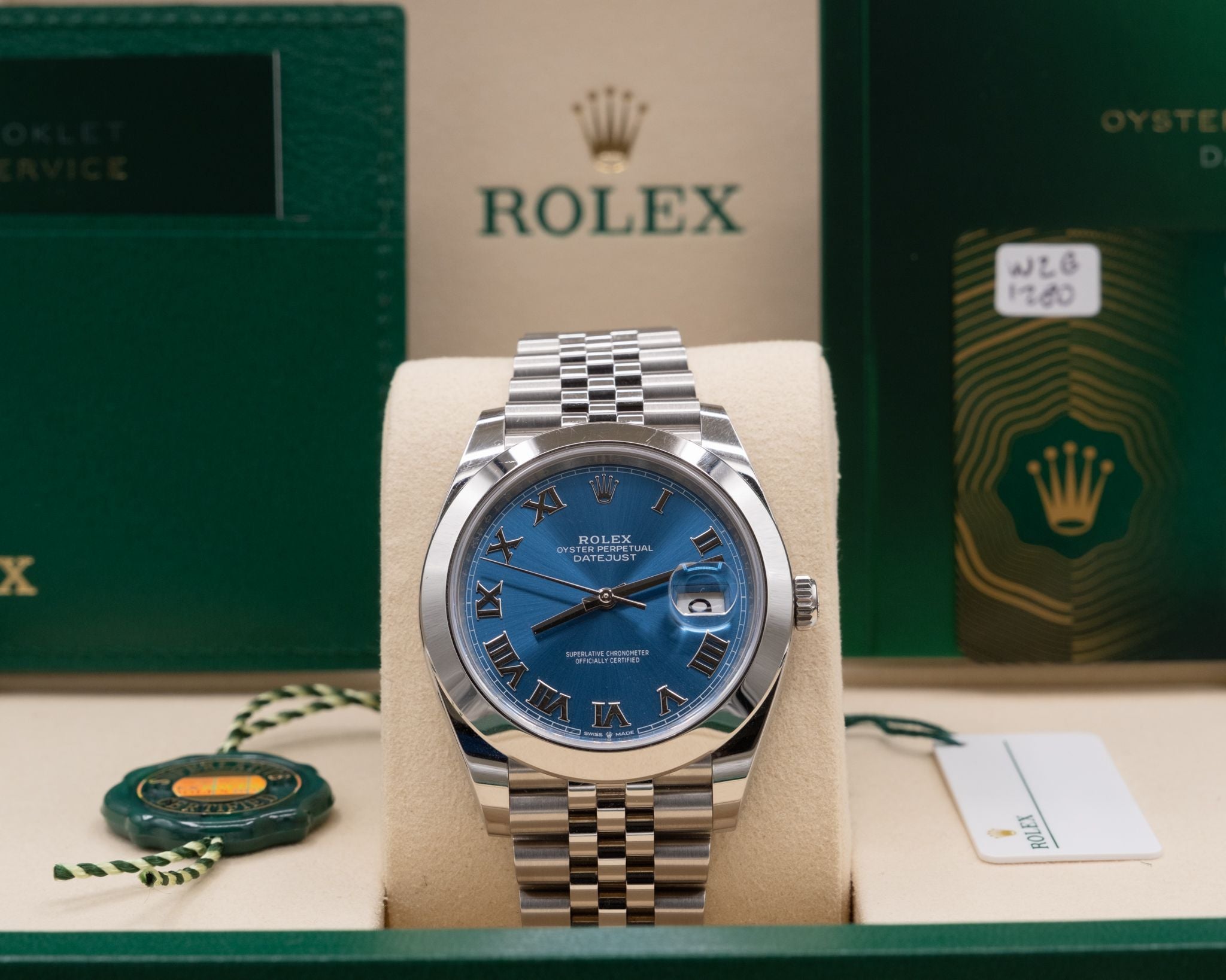 Rolex Datejust 41 Blue Roman Dial on Jubilee 126300 Complete 2026