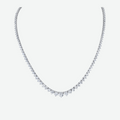 18K Gold Graduated Round Diamond Tennis Necklace 16ct N-16ct Grad