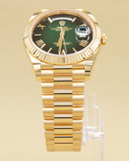 Rolex Day-Date 40 Green Ombre Roman Dial on President 228238 Complete 2025