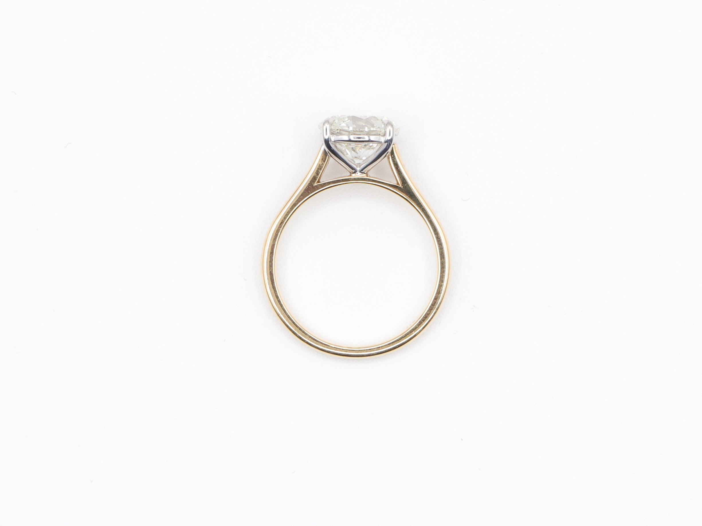 Round Natural Diamond Solitaire 14KT Two-Tone Ring 2.32ct R-232