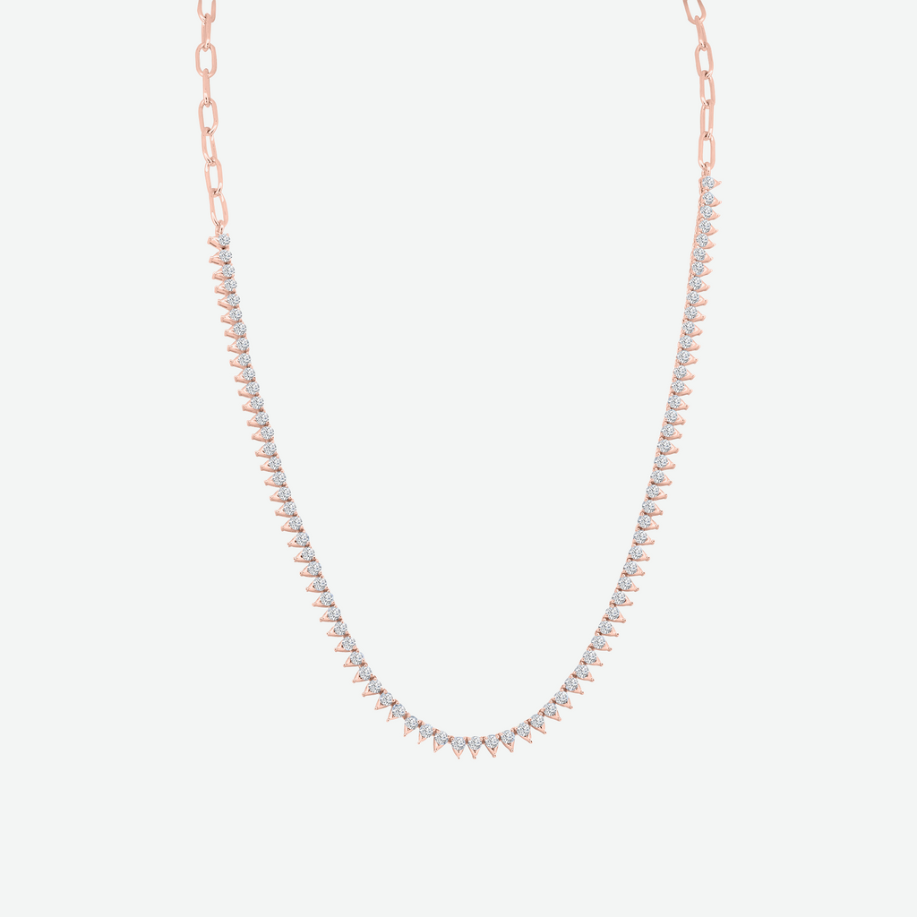 14K Yellow Gold Round Natural Diamond Tennis Necklace 12.3ct N-3622