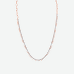 14K Yellow Gold Round Natural Diamond Tennis Necklace 12.3ct N-3622