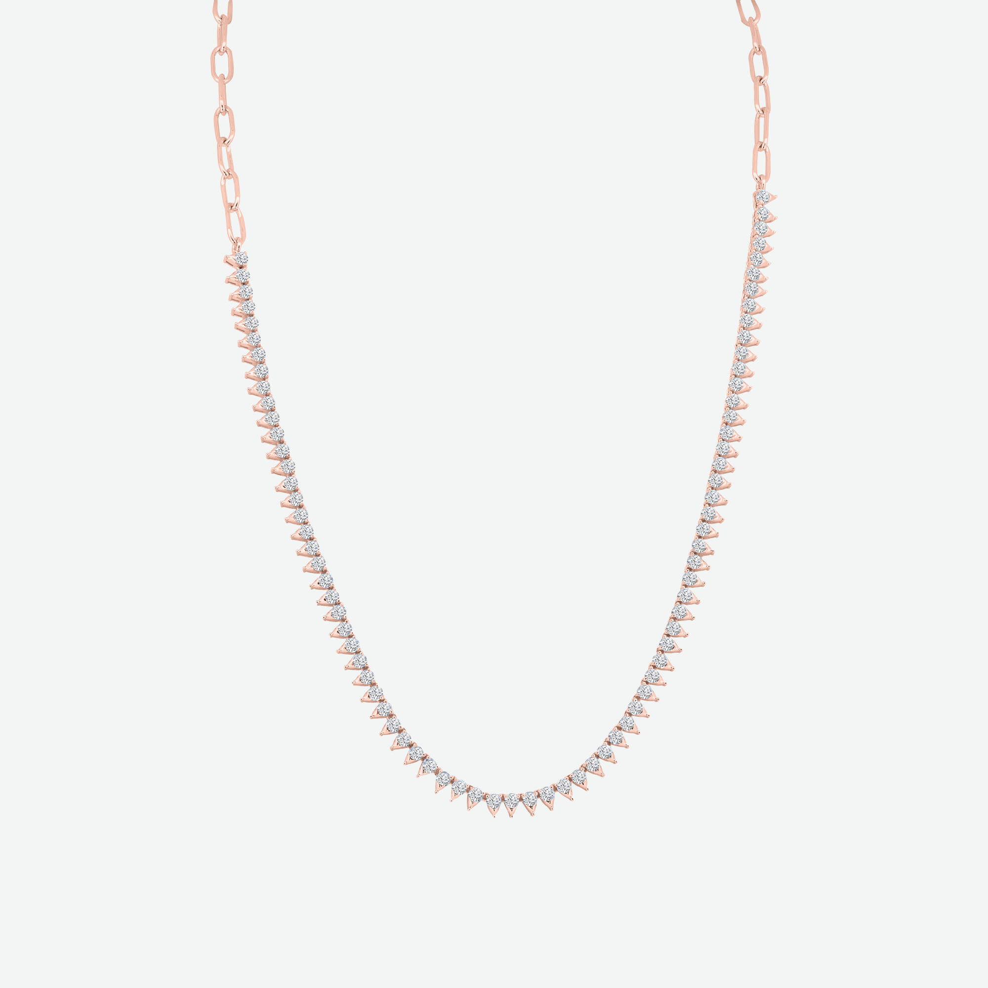 14K Yellow Gold Round Natural Diamond Tennis Necklace 12.3ct N-3622