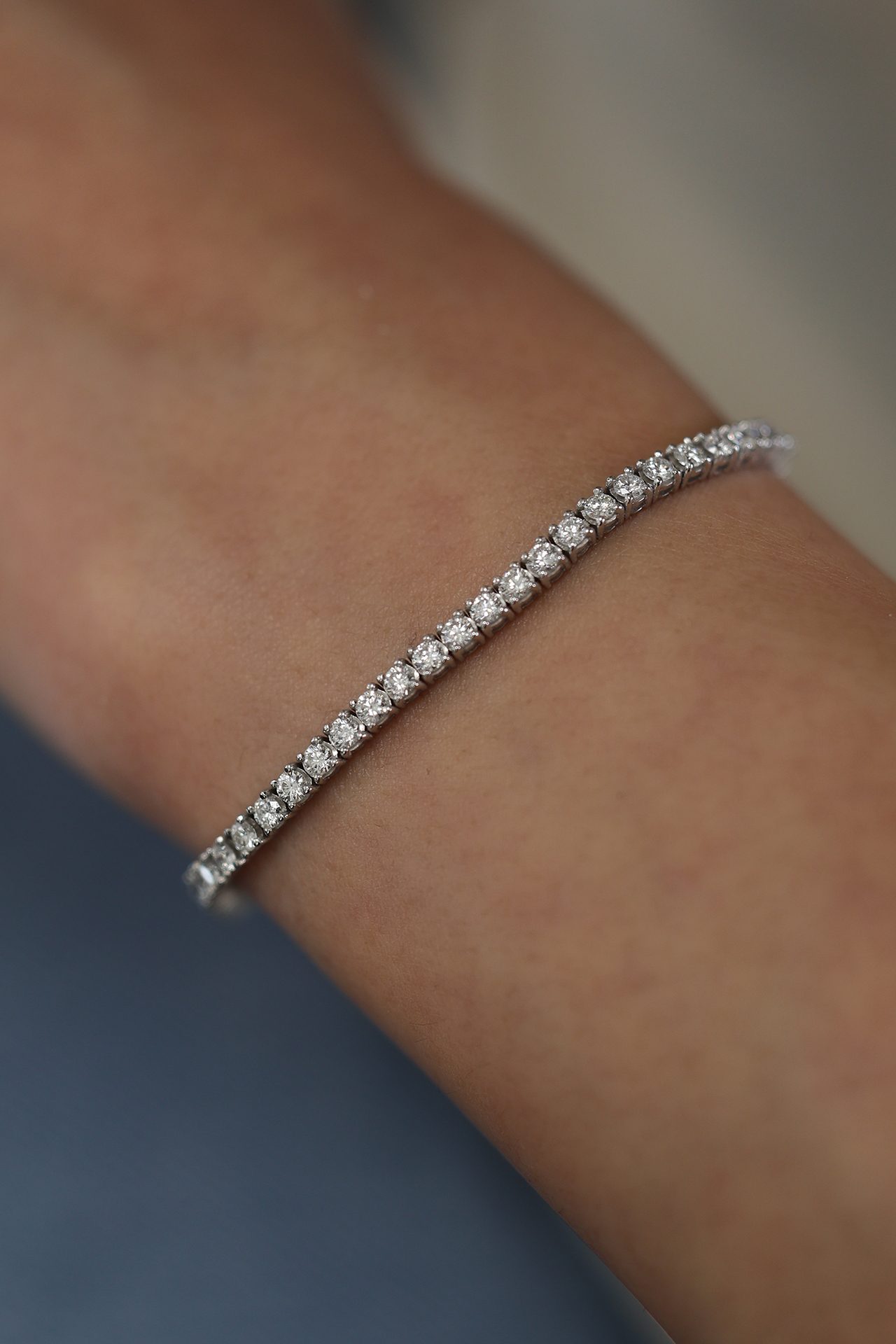 Round Diamond Tennis Bracelet in 14K White Gold, 2.80ct B-280RD