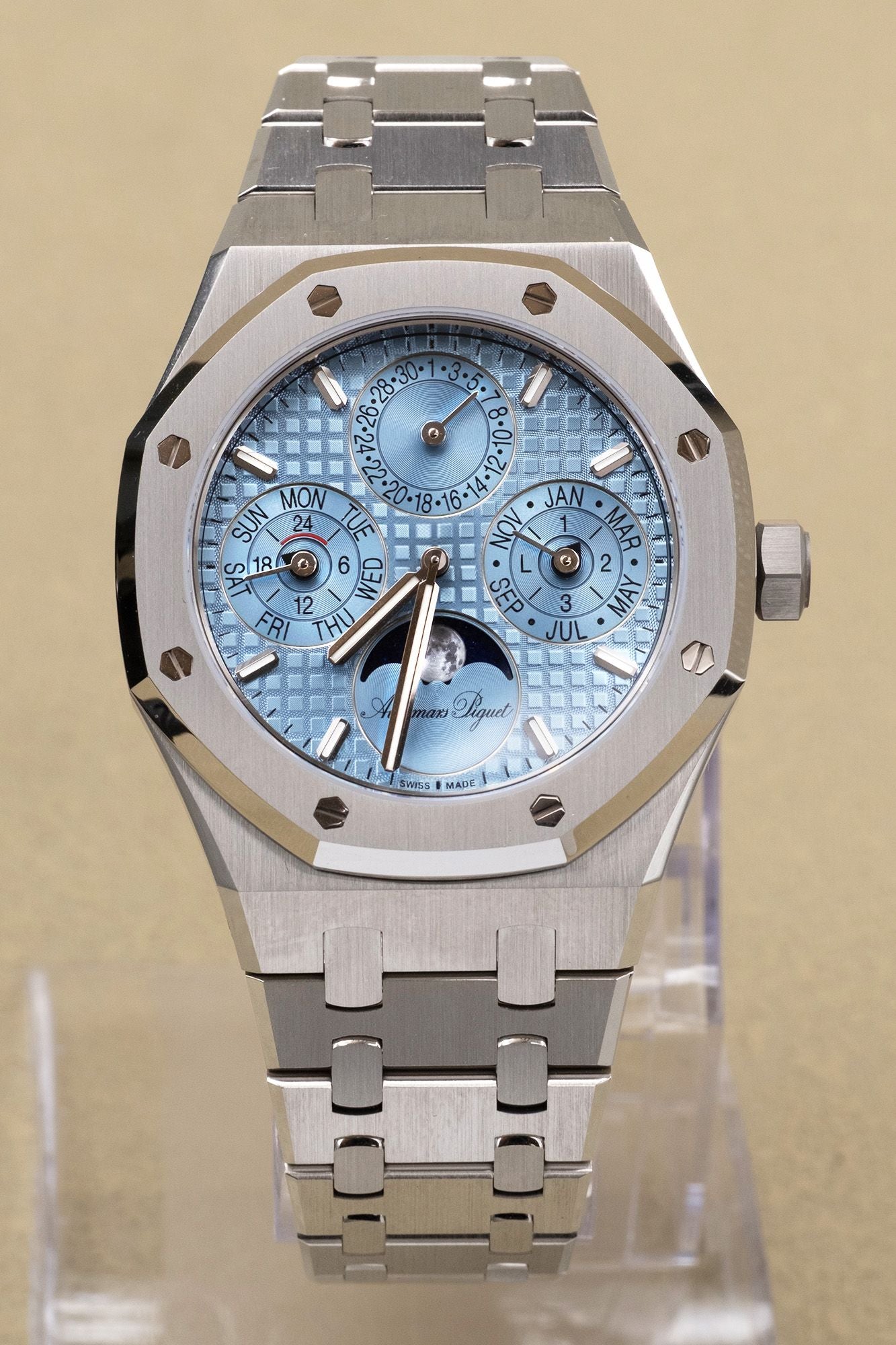 Audemars Piguet 150th Year An. Light Blue Dial on Stainless Steel 26684ST.OO.1356ST.01 with Box