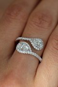 White Gold WRAP SERPENT RING - PEAR CENTER STONES (F VS2 - F SI2) Cocktail Ring 1.53 cts.