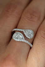 Pear Diamond Wrap Serpent Ring in 18KT White Gold 1.53ct R-7448