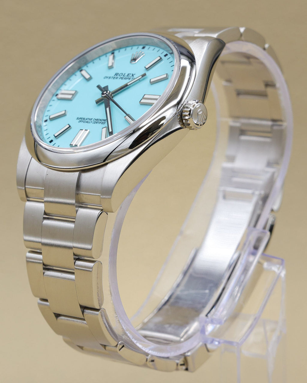 Rolex Oyster Perpetual 41 Turquoise Blue Index Dial on Oyster 124300 Complete 2021