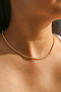 Round Diamond Tennis Necklace in 18K Yellow Gold 15.7ct N-475