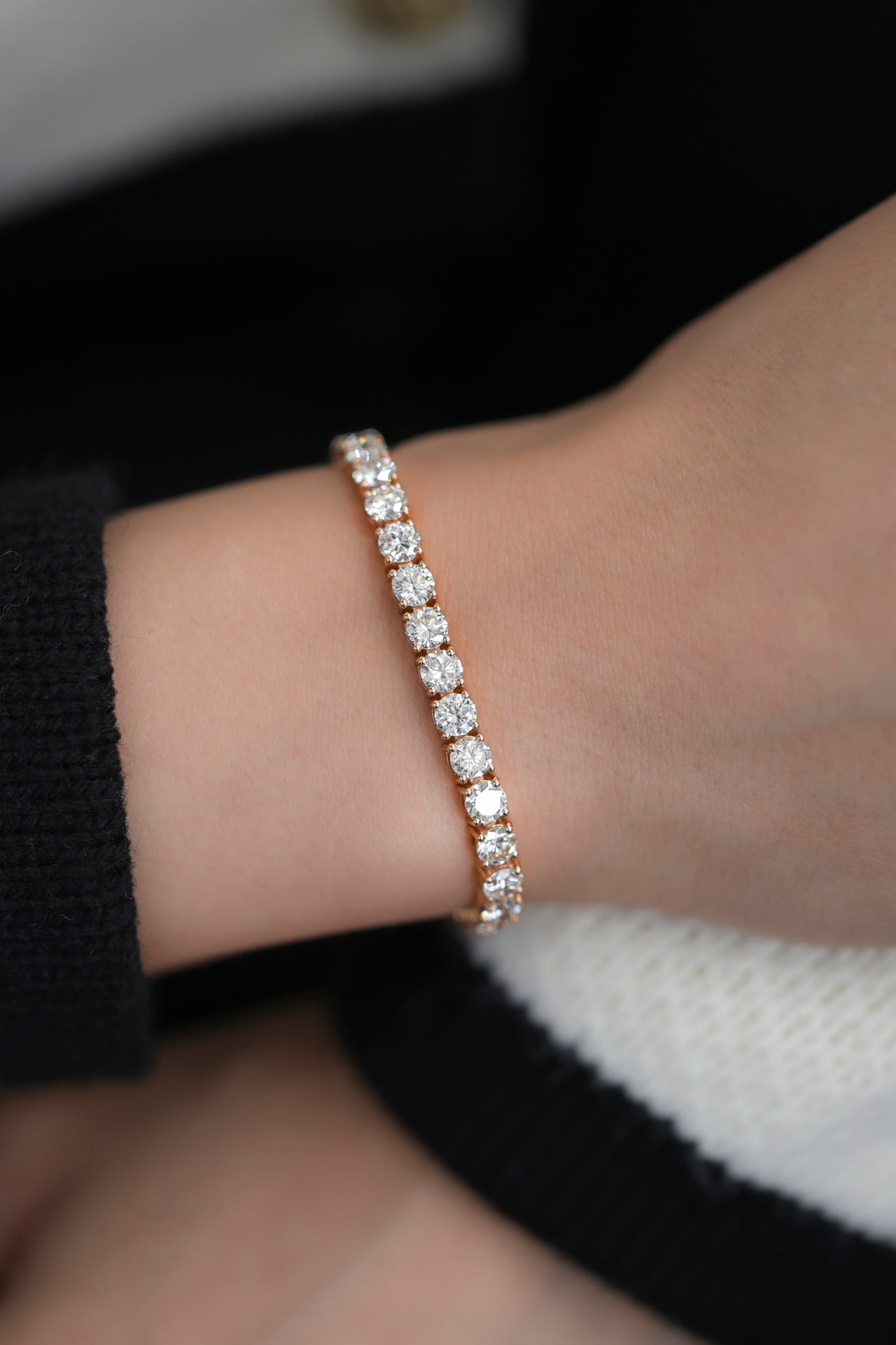 Diamond Tennis Bracelet in 14K White Gold, 12.05ct B-1205