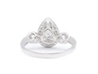 Pear Shape Invisible Set Diamond 18KT White Gold Ring 0.67ct R-67INV