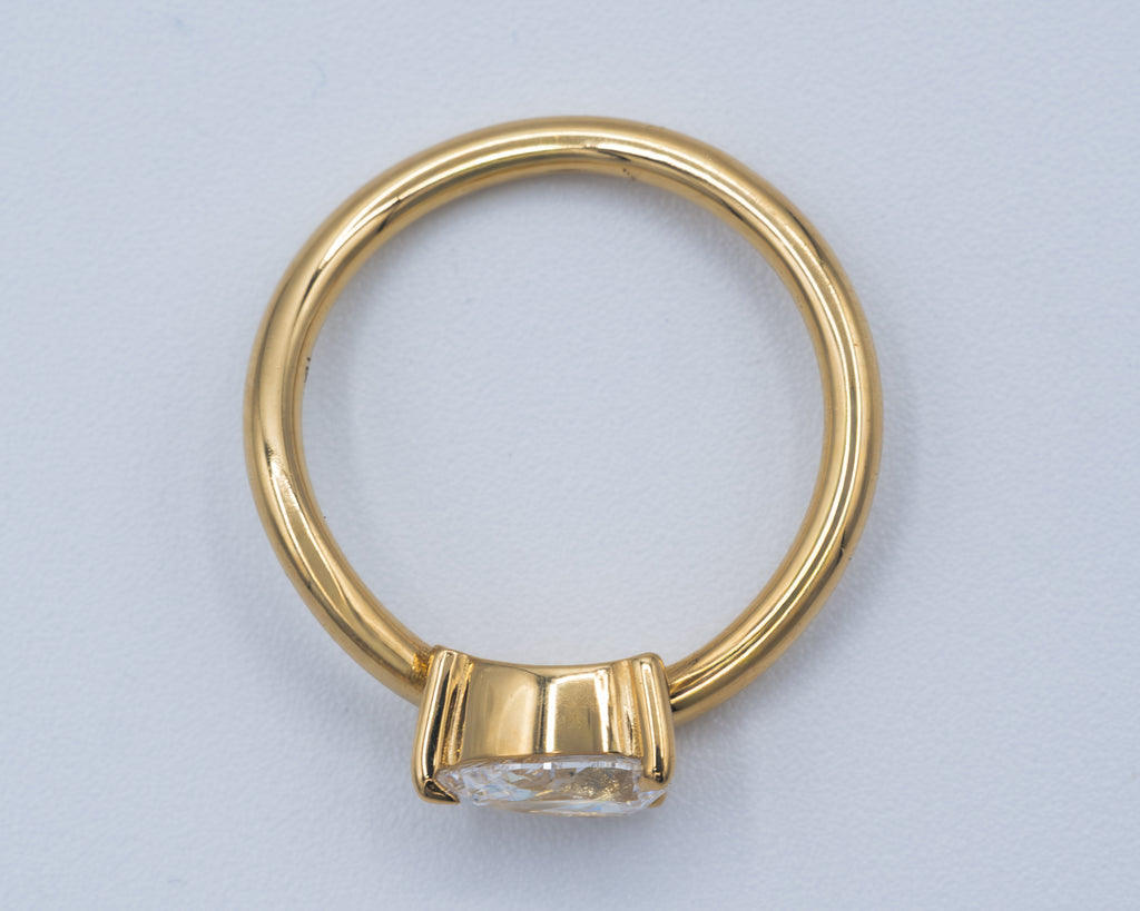 Yellow Gold Wavy Stack Ring Fashion Ring 0.63 cts.