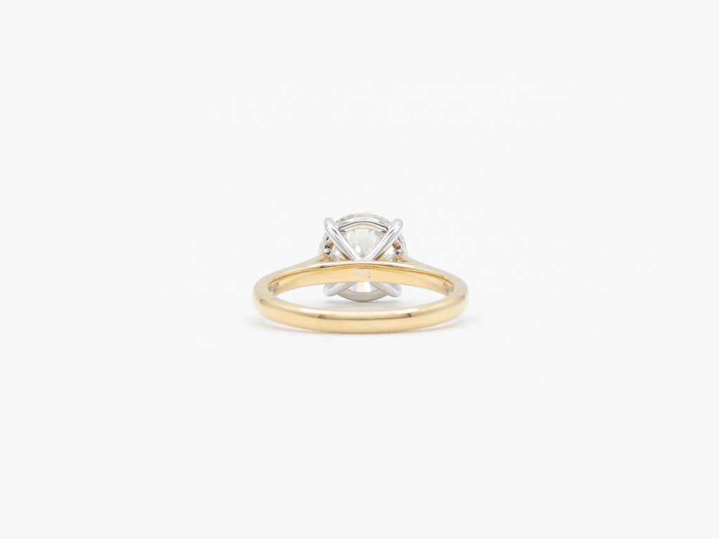 Round Natural Diamond Solitaire 14KT Two-Tone Ring 2.32ct R-232