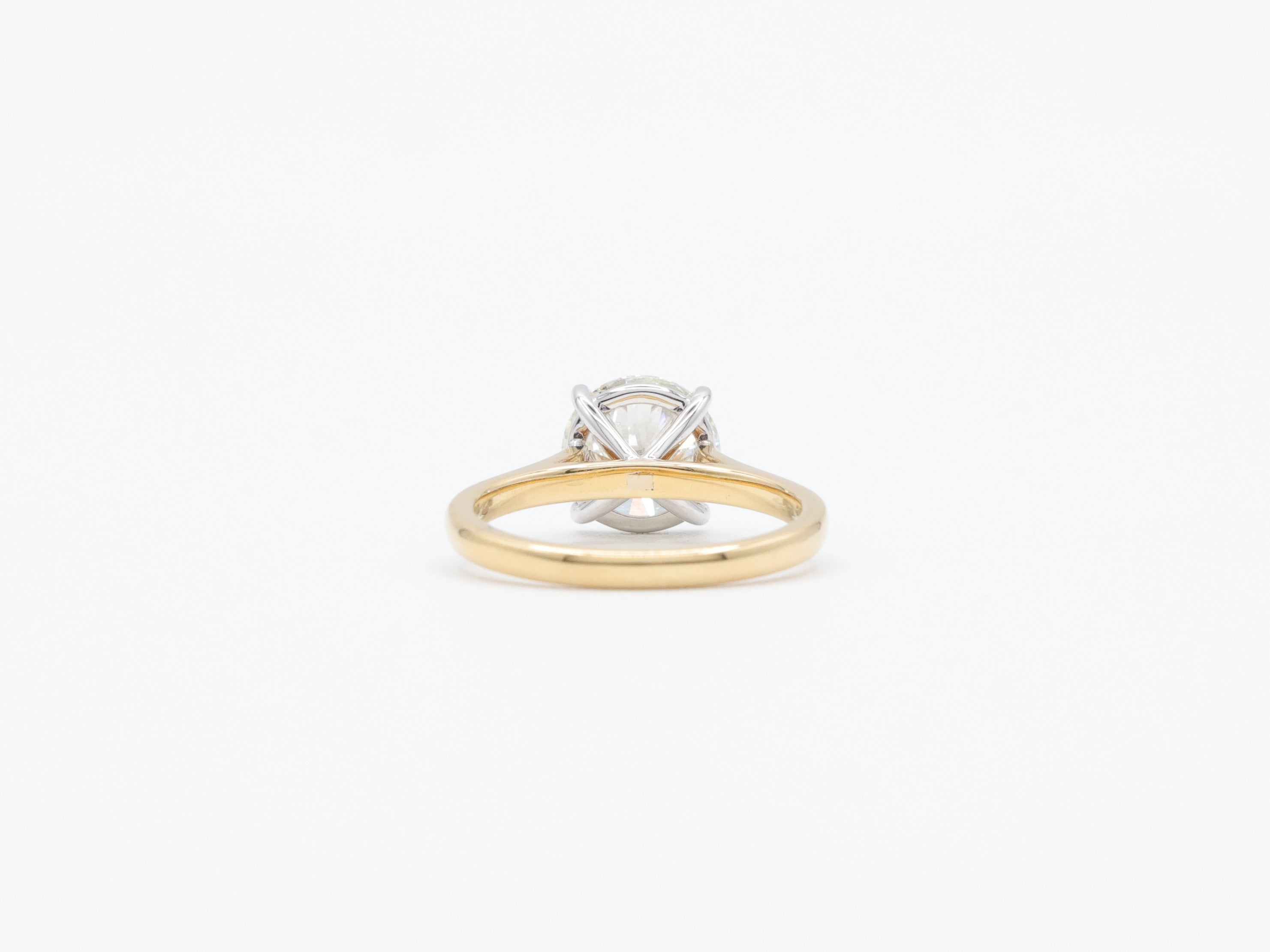Round Natural Diamond Solitaire 14KT Two-Tone Ring 2.32ct R-232