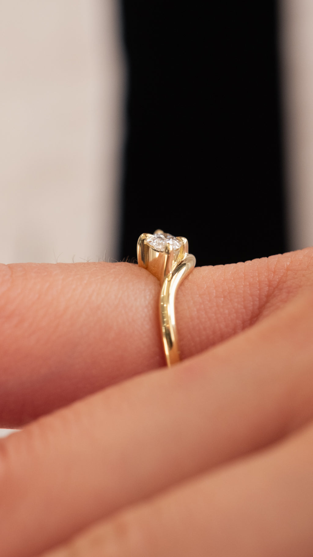 Yellow Gold Wavy Stack Ring Fashion Ring 0.63 cts.