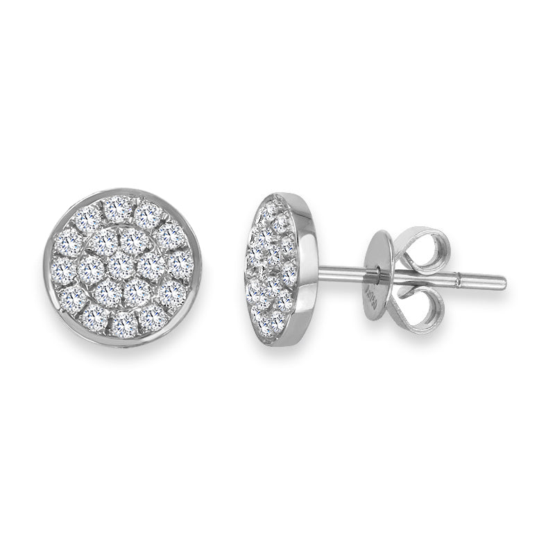 Rose Gold FLAT CLUSTER STUD Studs 0.33 cts.