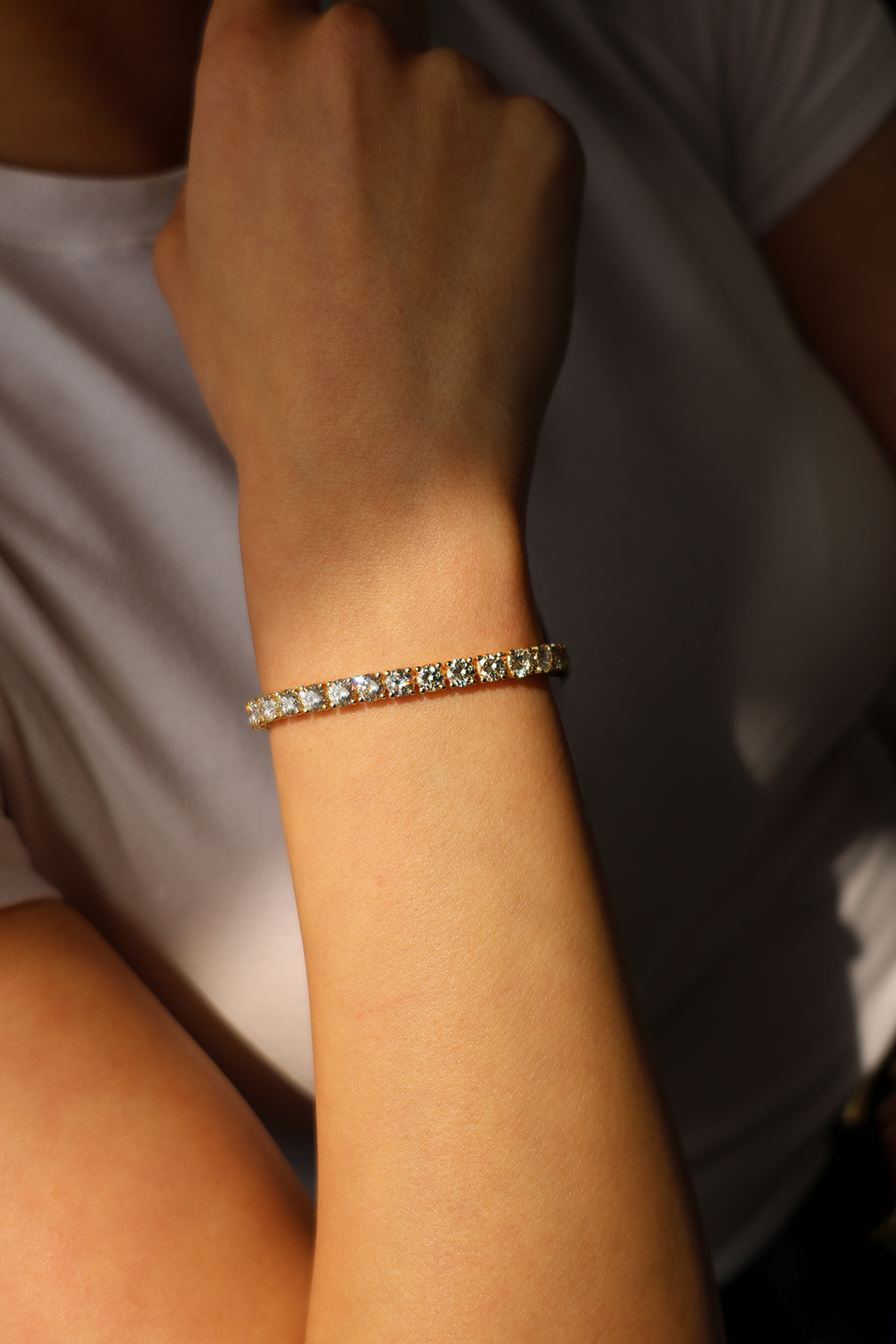 Classic Diamond Tennis Bracelet in 14K White Gold, 12.86ct B-1286