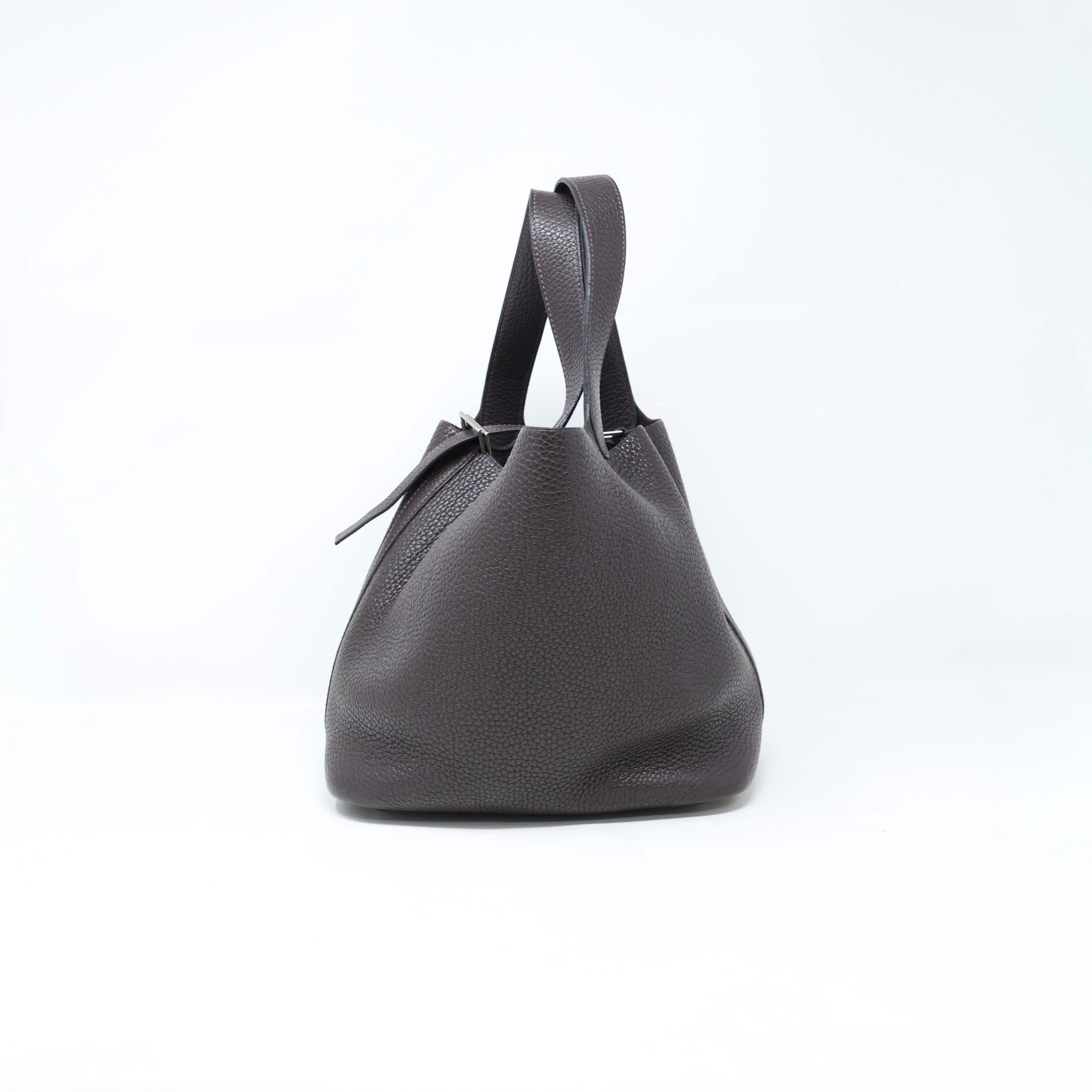 Hermes Dark Brown Taurillon Picotin