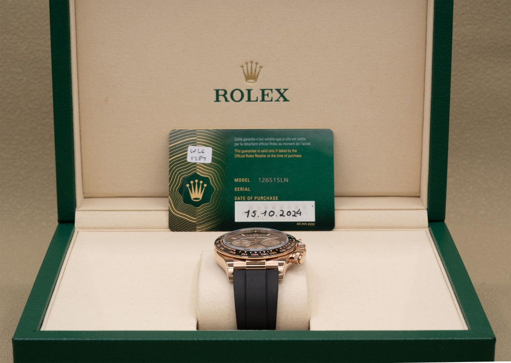 Rolex Daytona Black And Sundust Index Dial on Oysterflex 126515LN Complete 2024
