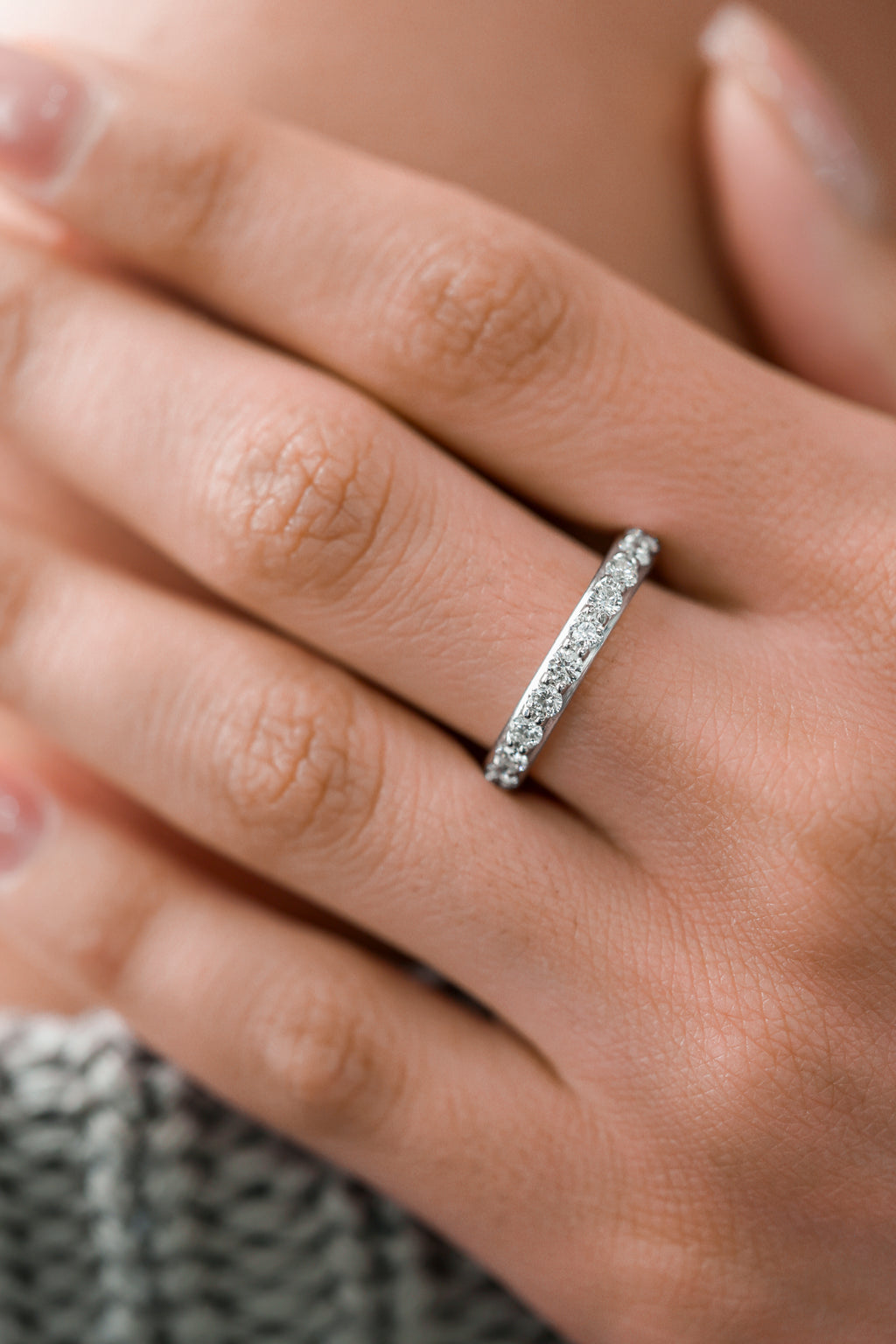 White Gold THIN Eternity Ring 1.3 cts.