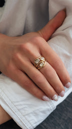 Yellow Gold Wavy Stack Ring Fashion Ring 0.7 cts.