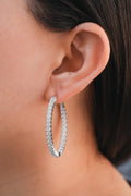 18KT Yellow Gold Round Diamond Flexible Hoops 1.5in 6.48ctw E-648HOOP