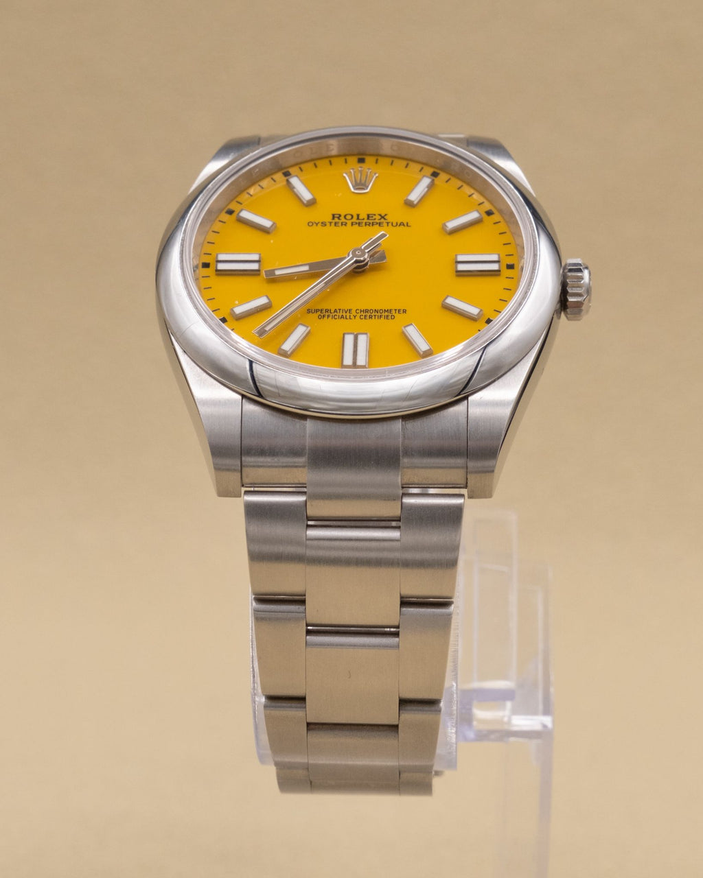 Rolex Oyster Perpetual 41 Yellow Index Dial on Oyster 124300 Complete 2021
