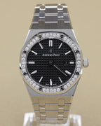 Audemars Piguet Royal Oak Quartz Ladies Black Dial on Bracelet 67651ST.ZZ.D002CR.01 Archives 2014
