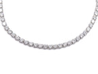 14K White Gold Lab Grown Round Diamond Tennis Necklace 45.7ct N-4568LGD