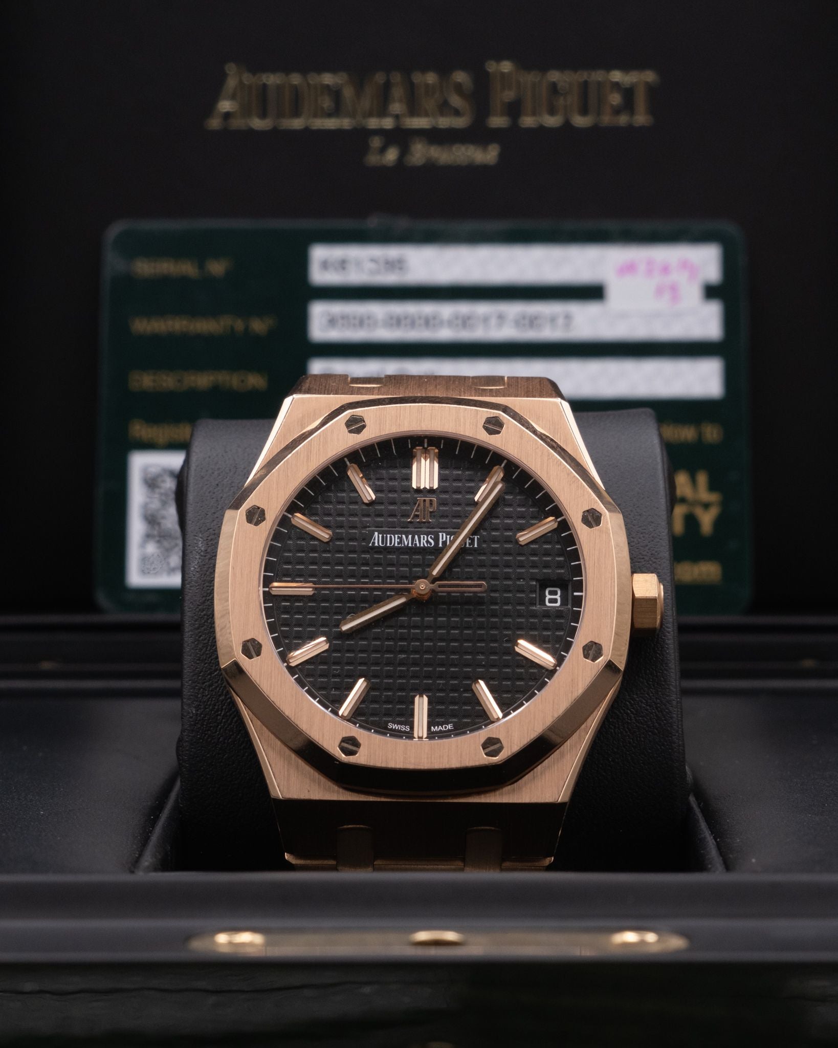 Audemars Piguet Royal Oak Selfwinding Black Dial on Bracelet 15500OR.OO.1220OR.01 Complete 2020