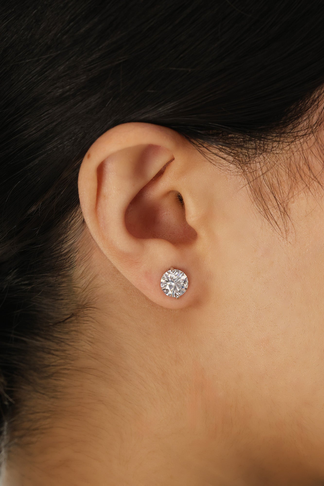 18KT White Gold Round Natural Diamond Stud Earrings 3.45ctw E-350RD